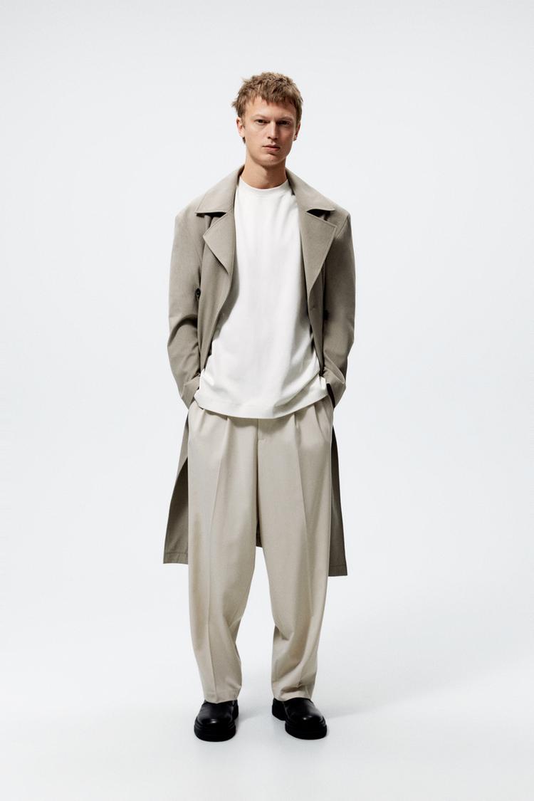 Long flowing trench coat hotsell